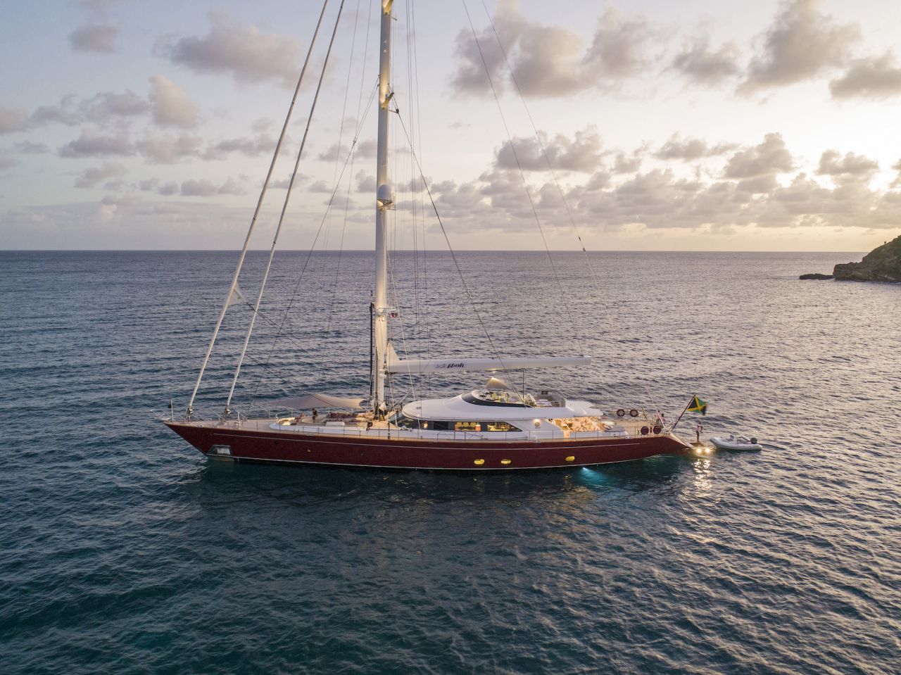 Classic sailing yacht Blush, seen taking to the waters of Antigua, is currently up for sale.